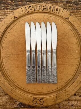 VTG | Set of 6 Oneida Stainless Steel Butter Knives - Coronation Pattern